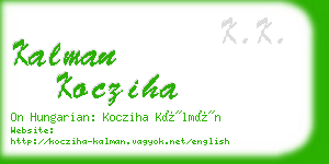 kalman kocziha business card